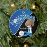 Décoration En Céramique Volleyball Diva Girl Player en bleu<br><div class="desc">Volleyball Sport Player Ornement de Noël prêt pour vous à personnaliser. Fait un merveilleux cadeau personnalisé pour votre joueur de volleyball. 📌 Si vous avez besoin d'une plus grande personnalisation, cliquez sur le bouton "Cliquez pour Customiser plus loin" ou "Customiser ou modifier le design"et utilisez notre outil de conception pour...</div>