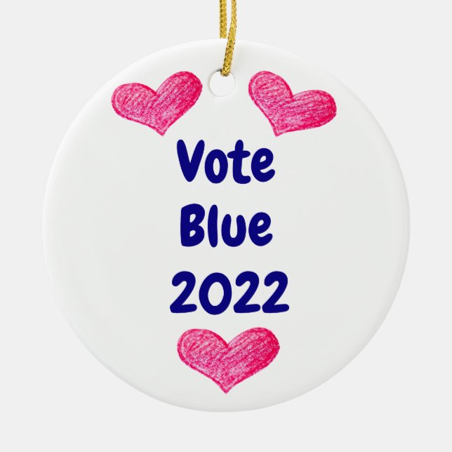 Décoration En Céramique Vote Blue 2022 Nov Midterms Campagne politique (Devant)