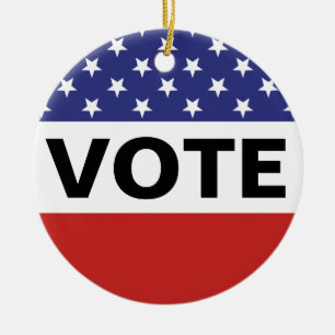 Décoration En Céramique Vote de drapeau américain