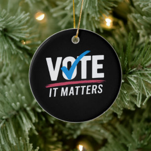 Décoration En Céramique Vote Élection 2024 Électeur Démocrate Politique 