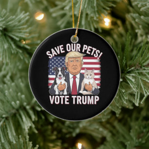 Décoration En Céramique Votez Trump Sauvez Nos Animaux de Compagnie Chats