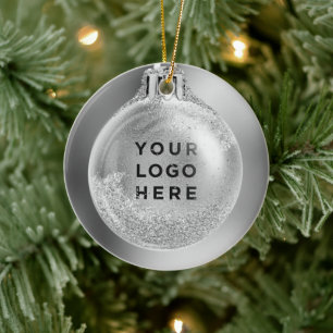 Décoration En Céramique Votre logo d'entreprise dans boule de Noël Sur m