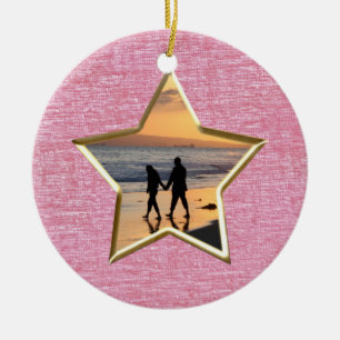 Décoration En Céramique Votre texte et votre photo : cadre en forme d'étoi