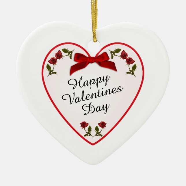 Décoration En Céramique Votre texte Jour des Valentines - Roses rouges Pho (Devant)