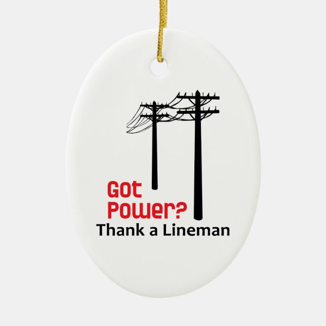 Décoration En Céramique Vous avez du pouvoir ? Merci Lineman (Devant)