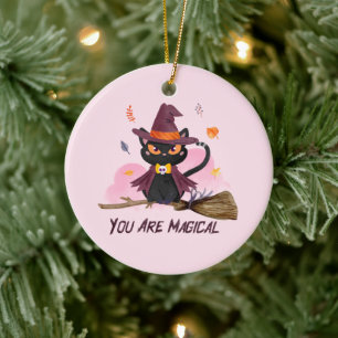 Décoration En Céramique Vous Êtes Magique Chat De Sorcière