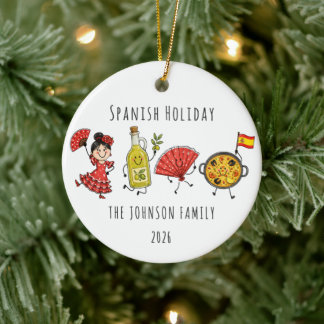 Décoration En Céramique Voyage de Famille Personnalisé en Espagne pour les