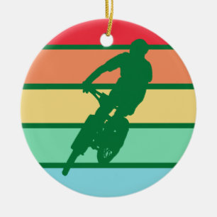 Décoration En Céramique VTT sur le décor Retro Stripes