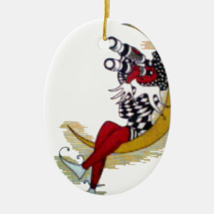 Décoration En Céramique Vue cosmique : Elfe sur la lune aventure