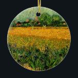 Décoration En Céramique Vue d'Arles avec Irises par Vincent van Gogh<br><div class="desc">Vue d'Arles avec Irises au premier plan par Vincent van Gogh est un post impressionnisme d'art vintage peinture paysage nature. Un champ de blé avec des fleurs d'iris violet au premier plan sur une ferme. Arbres et la ville d'Arles avec maisons sont dans l'arrière - plan. À propos de l'artiste...</div>