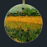 Décoration En Céramique Vue d'Arles avec Irises par Vincent van Gogh<br><div class="desc">Vue d'Arles avec Irises au premier plan par Vincent van Gogh est un post impressionnisme d'art vintage peinture paysage nature. Un champ de blé avec des fleurs d'iris violet au premier plan sur une ferme. Arbres et la ville d'Arles avec maisons sont dans l'arrière - plan. À propos de l'artiste...</div>