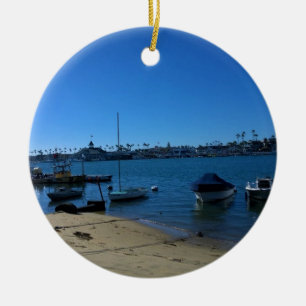 Décoration En Céramique Vue de Balboa Island, Newport Beach, Californie