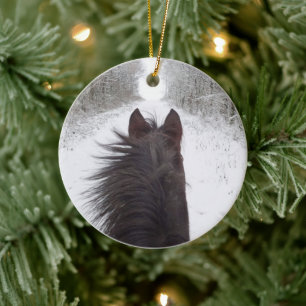 Décoration En Céramique Vue de la pente du Cheval Noir, route bordée d'arb