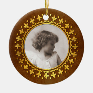 Décoration En Céramique vue ronde de la photo Fleur-De-lis