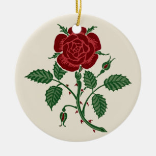 Décoration En Céramique Walter Crane Le fond d'écran saxon Rose rouge