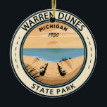 Décoration En Céramique Warren Dunes State Park Michigan Vintage<br><div class="desc">Warren Dunes State Park artwork design. The park's large sand dunes and lakeshore beaches make it one of the most popular of Michigan’s state parks</div>