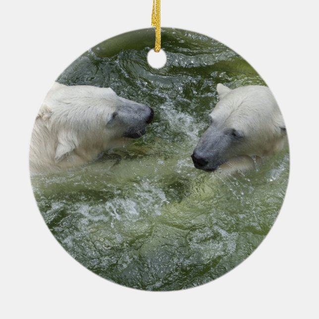 Décoration En Céramique Water Fun Polar Bears (Dos)
