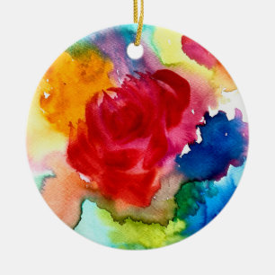 Décoration En Céramique Watercolor beautiful abstract rose art