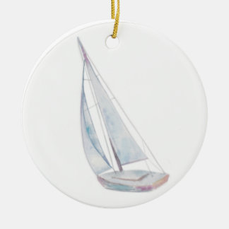 Décoration En Céramique Watercolor Sailboat Ornament