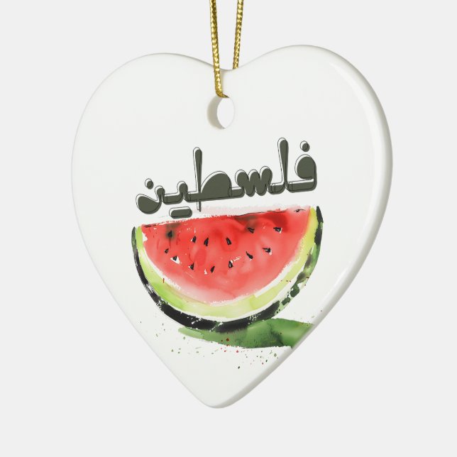 Décoration En Céramique Watermelon Peace Symbolism- Palestine (en anglais  (Gauche)