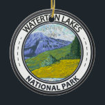Décoration En Céramique Waterton Lakes National Park Canada Badge<br><div class="desc">Waterton Lakes National Park vector art design. The Park is known for its chain of lakes,  including the large Upper and Middle Waterton lakes,  flanked by the Rocky Mountains.</div>
