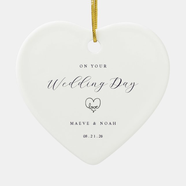 Décoration En Céramique Wedding Gift Just Married Keepsake Ornament (Devant)