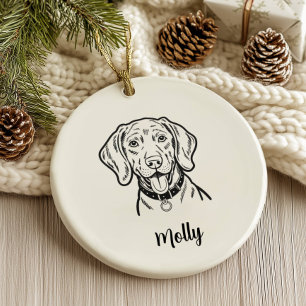 Décoration En Céramique Weimaraner chien Noël personnalisé