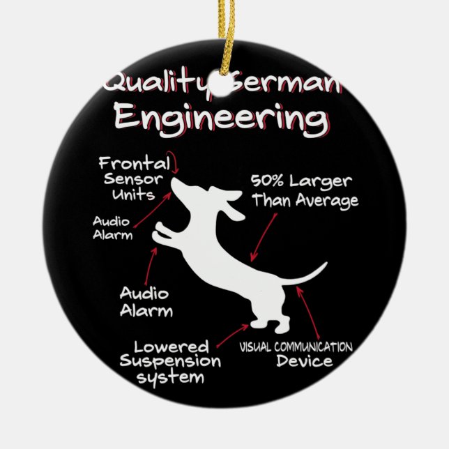 Décoration En Céramique Weiner Chien Plaisanter Sarcastique Allemand Dasch (Devant)