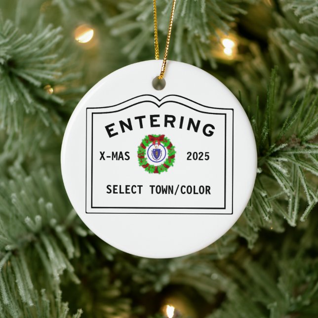 Décoration En Céramique Welcome Entering Town of  (Arbre)