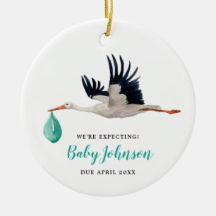 Décoration En Céramique We're Expecting! Gender Neutral Stork Announcement
