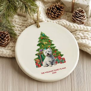 Décoration En Céramique West Highland Terrier Dog Noël personnalisé