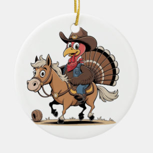 Décoration En Céramique Western Cuisiné Turquie Thankgiving Cowboy Cowgirl