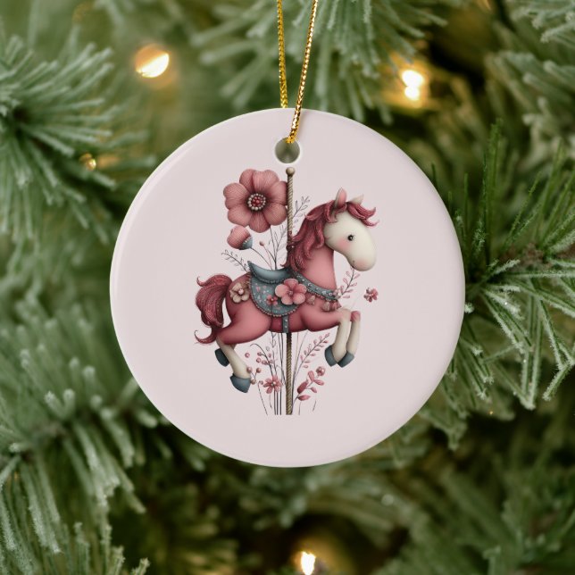 Décoration En Céramique Whimsical Carousel Horse Image (Arbre)