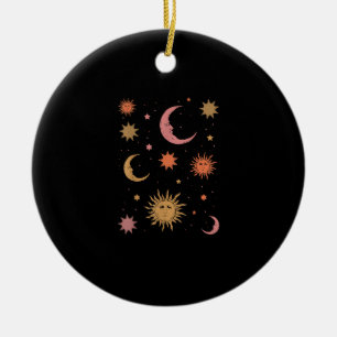 Décoration En Céramique Whimsigoth esthétique Vintage demi lune soleil