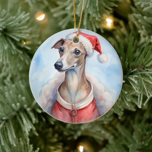 Décoration En Céramique Whippet Christmas Ornament - Festive Holiday (Arbre)