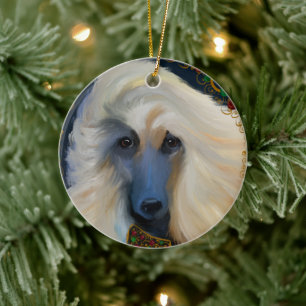 Décoration En Céramique White Afghan Hound