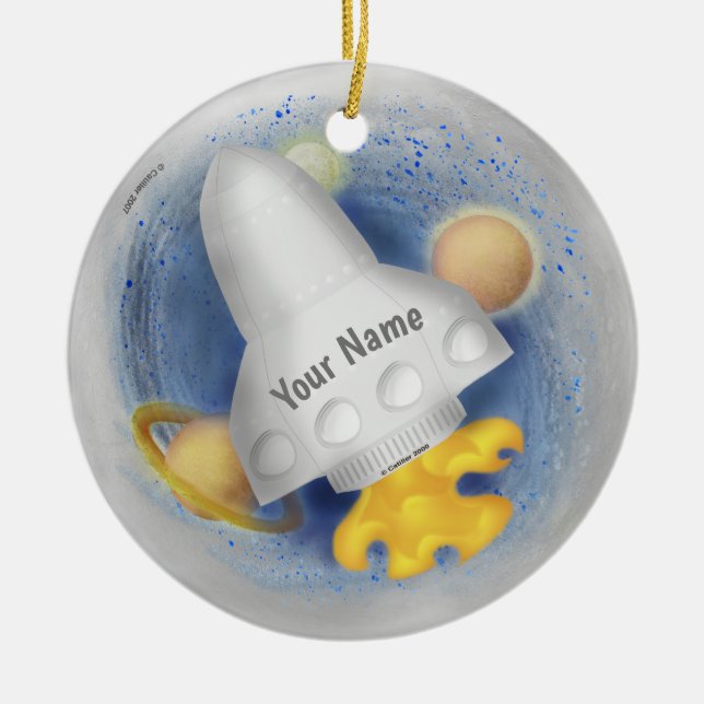 Décoration En Céramique White Rocketship (Devant)