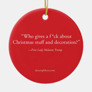 Décoration En Céramique "Who Gives a F*ck About Christmas" Circle Ornament