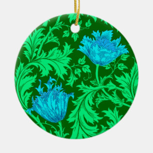 Décoration En Céramique William Morris Anemone, Emerald Green et Blue