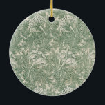 Décoration En Céramique William Morris tulip fond textile vert<br><div class="desc">William Morris conçoit le motif textile Tulip en 1875. La motif est décorée dans un style art floral,  dans des tons verts fluides,  et comprend une tulipe.</div>