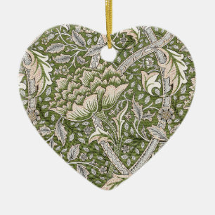 Décoration En Céramique : William Morris Windrush Motif Vert : Vintage