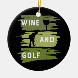 Décoration En Céramique Win Et Golf Golf Lover Wine Lover Golf Gear Pour