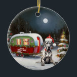 Décoration En Céramique Winter Great Dane Caravan Christmas Adventure<br><div class="desc">Laissez-vous tenter par la magie d'une nuit d'hiver enneigée alors qu'une caravane glisse gracieusement à travers le paysage illuminé par la lune. La beauté sereine de la neige scintillante et l'éclat enchanteur de la lune créent une scène captivante, promettant une aventure de Noël inoubliable remplie de chaleur, de joie et...</div>