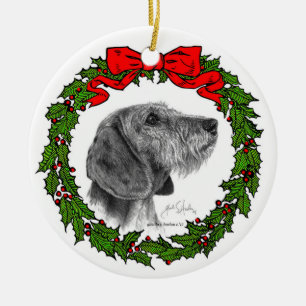 Décoration En Céramique Wire Coat Dachshund Art par Glenda S. Harlan