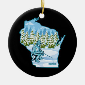Décoration En Céramique Wisconsin État de la pêche dans les glaces