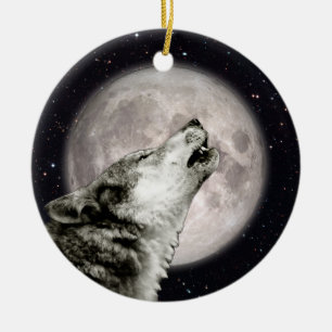 Décoration En Céramique Wolf Howling at the Moon, Iconique, Wolf Art, Goth