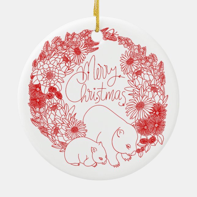 Décoration En Céramique Wombat Noël Rouge (Dos)