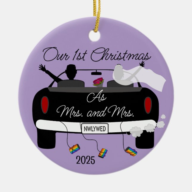 Décoration En Céramique Women's 1st Christmas Newlyweds Ceramic Ornament (Devant)