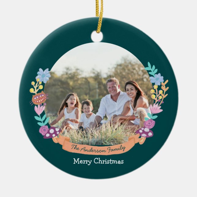 Décoration En Céramique Wonderland Dreamer fleurs wreath_green (Devant)