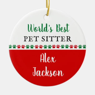 Décoration En Céramique World Best Pet Sitter Merci Christmas Gift